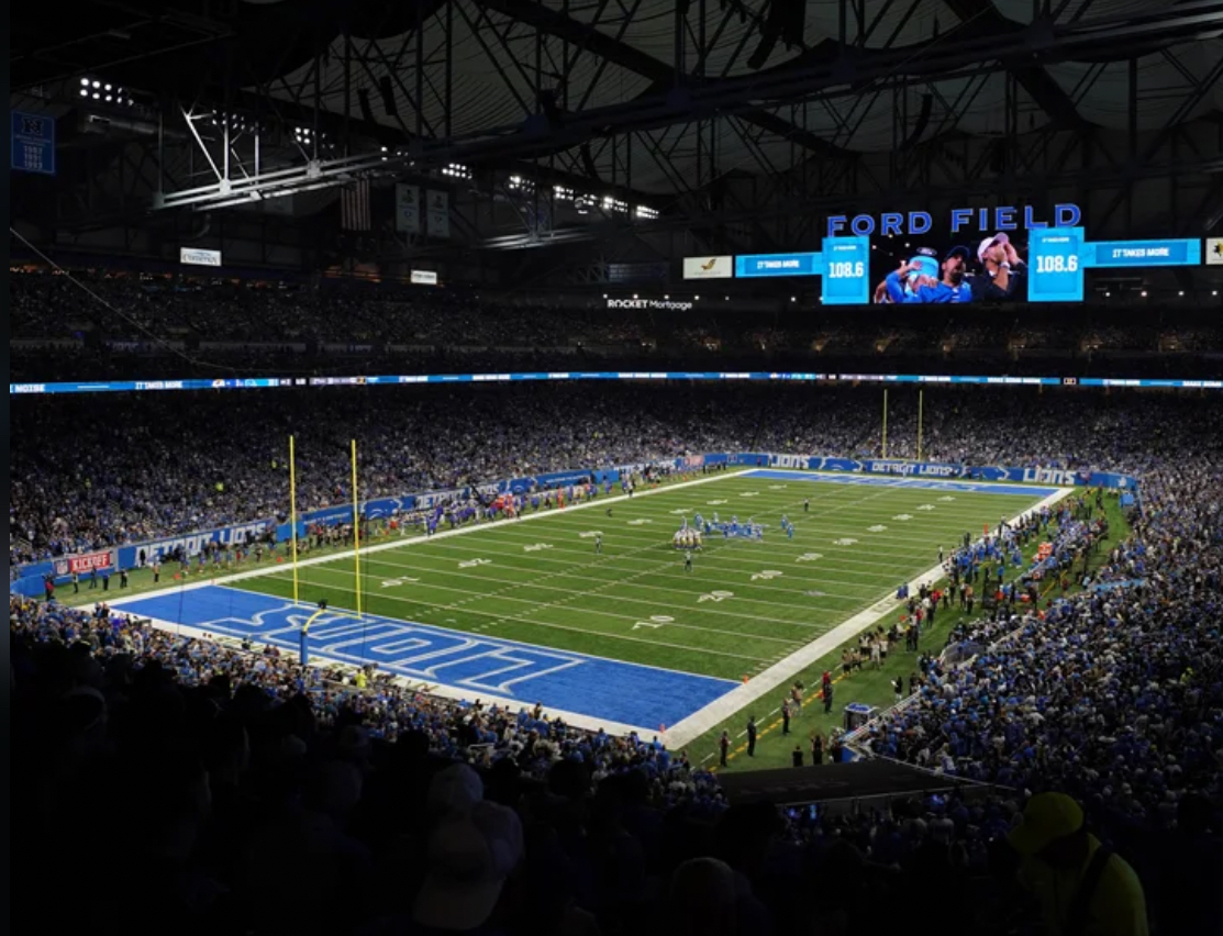 Inside view of Ford Field in Detroit