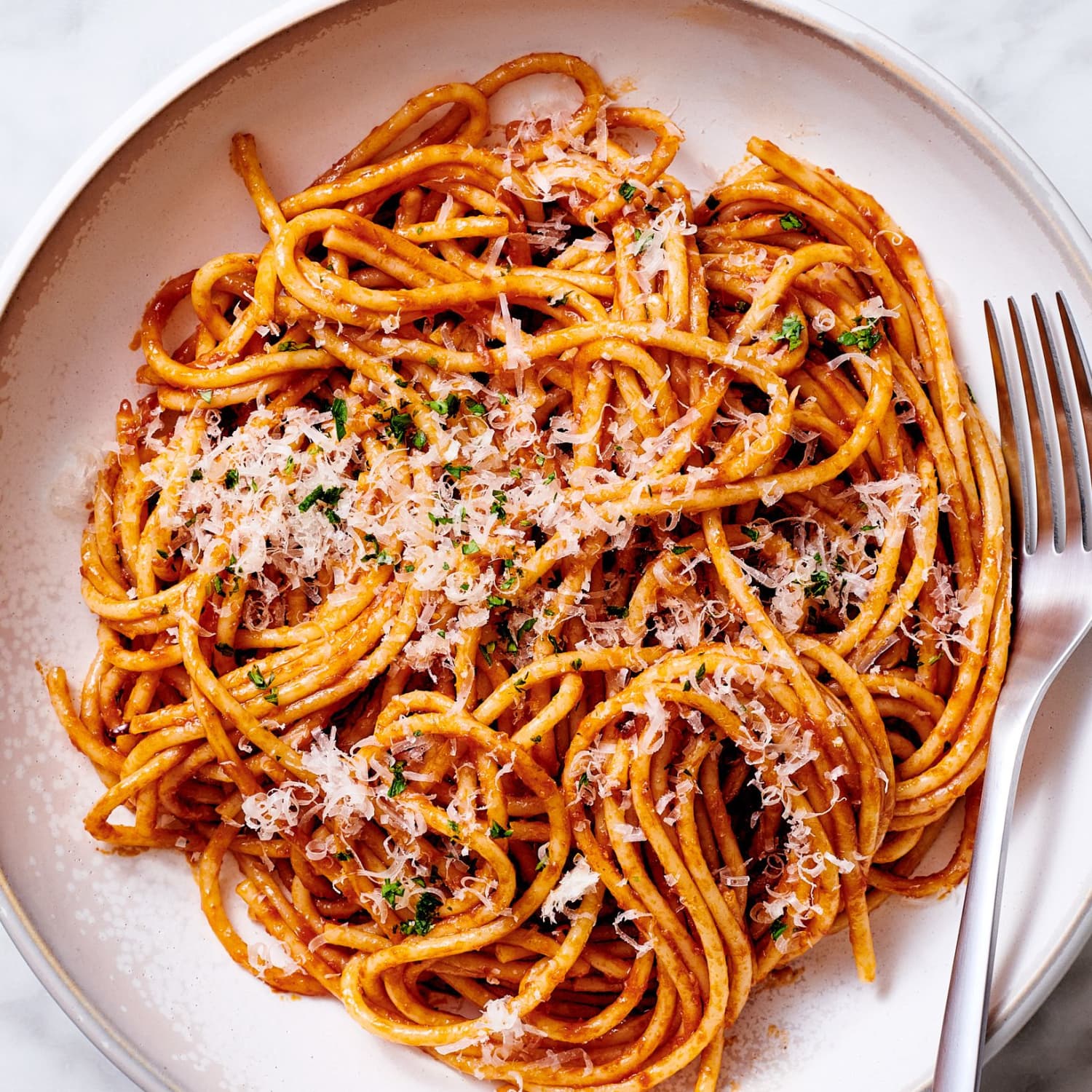 Close-up of baked pasta dish